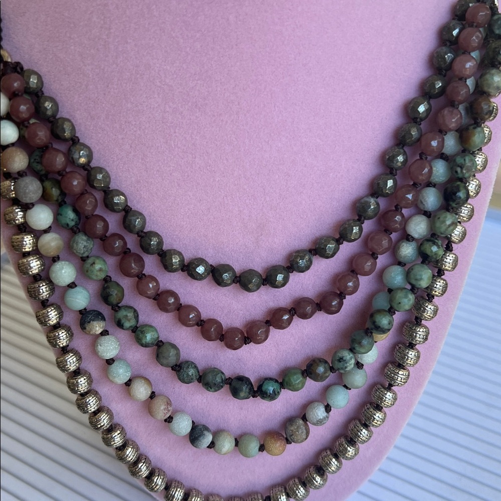 Lizou gemstones Beaded Necklace
